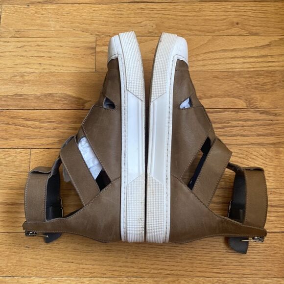 Lofina sz EU 38 high top sneaker style sandals light brown leather great cond - Picture 6 of 9